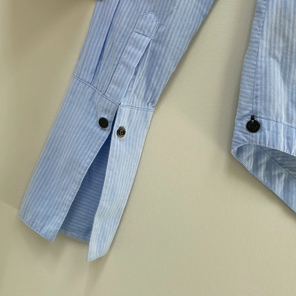 Scotch & Soda Light Blue Striped Button-Down Shirt - Picture 4 of 8